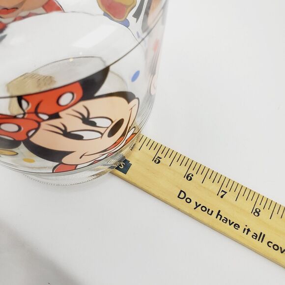 Disney Mickey Minnie Donald Anchor Hocking Glass Juice Pitcher Jug & 4 Cups VNTG - Picture 9 of 9